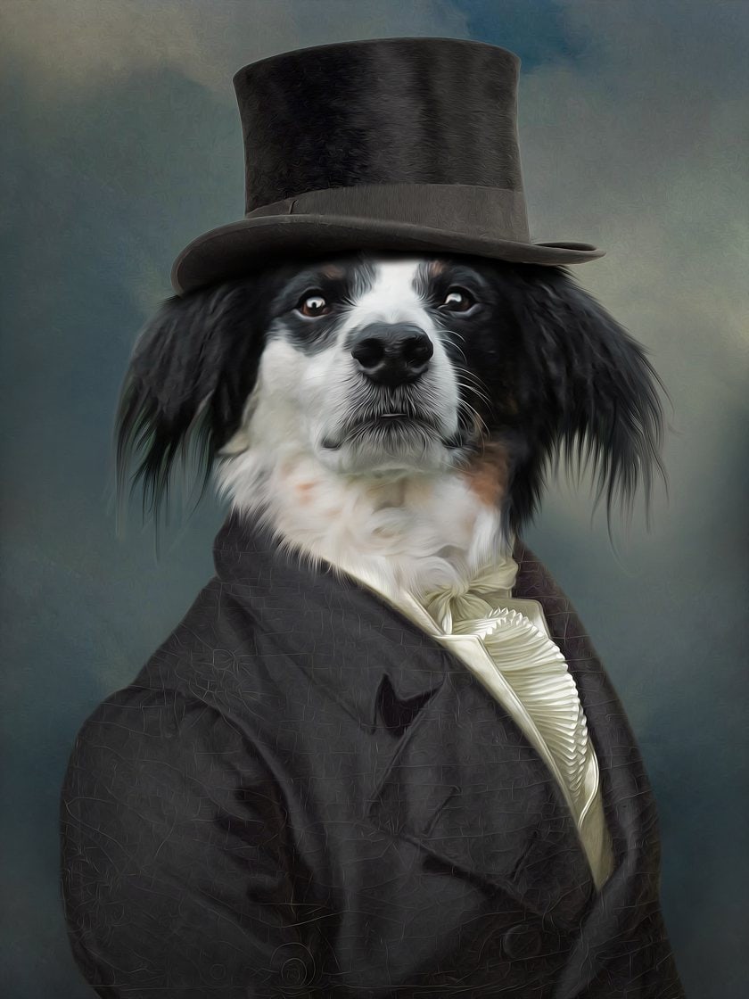 Nerdy wedding photographer, dapper dog.